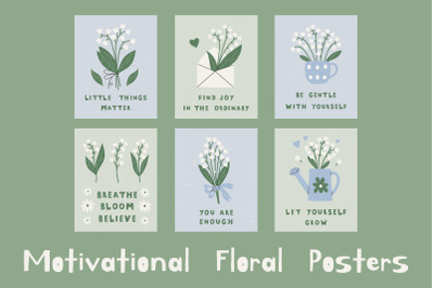 Motivational Floral Posters