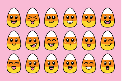 Cute Halloween Candy Corn Clip Art Set