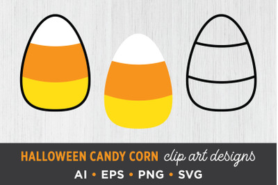Simple Halloween Candy Corn Clip Art Set