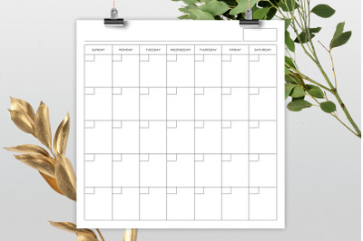 16x16 Inch Square Blank Calendar