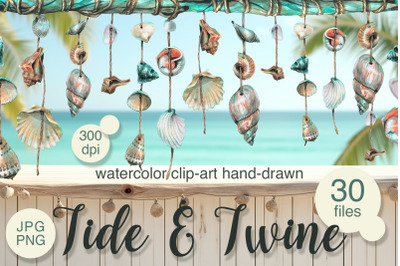 Garland of Shells  Watercolor Nautical Collection