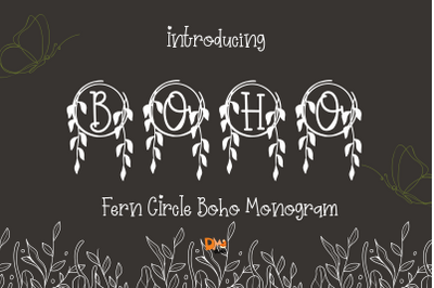 Fern Circle Boho Monogram