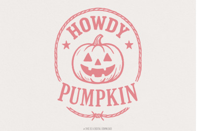 Howdy Pumpkin PNG, Western Fall PNG, Retro Halloween, Trendy Pumpkin P