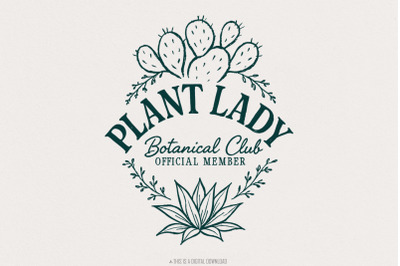 Plant Lady Botanical Club Official Member PNG, Plant Mom PNG Digital D