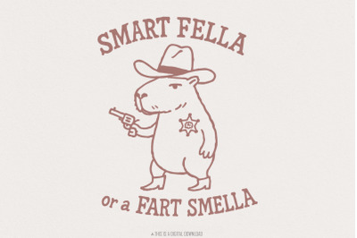 Smart Fella Or A Fart Smella PNG, Funny Western Sheriff Clipart, Cowbo