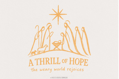 A Thrill Of Hope The Weary World Rejoices PNG, Nativity Scene PNG, Chr