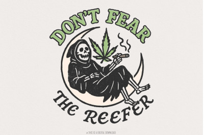 Don&amp;&23;039;t Fear The Reefer PNG&2C; Grim Reaper Smoking Weed Digital Art&2C; Canna