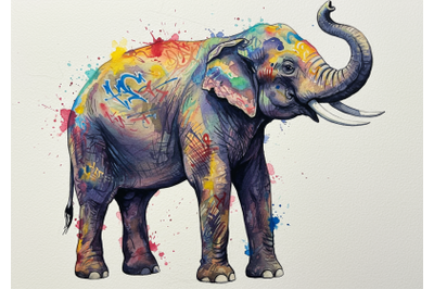 A graffiti elephant