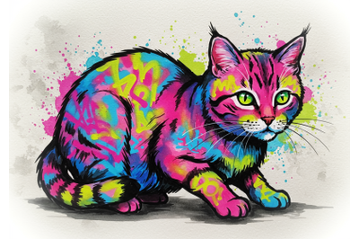 A graffiti cat