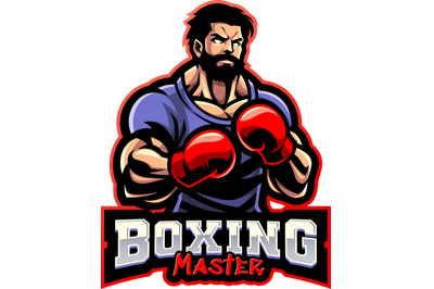 Boxing master esport mascot logo design