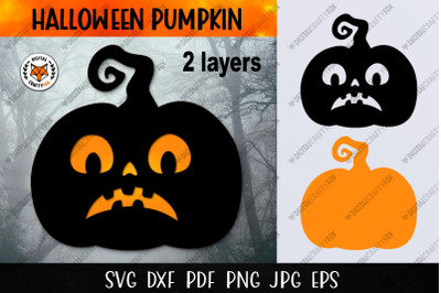 Halloween Pumpkin Paper Cut SVG, Jack O Lantern SVG