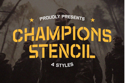 Champions Stencil  Strong Stencil Font