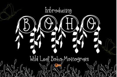 Wild Leaf Boho Monogram