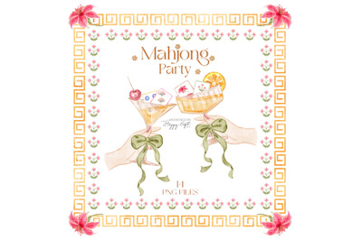 Mahjong cocktail party clipart