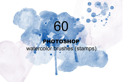 60 Watercolor brushes for photoshop.