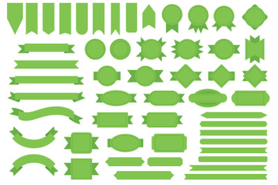 Spring Green Badge &amp; Banner Full Clip Art Set