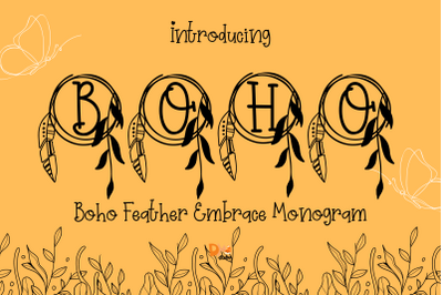 Boho Feather Embrace Monogram
