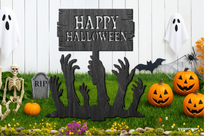 Happy Halloween Garden Stake Laser Cut
