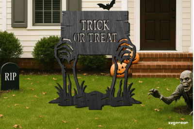 Trick or Treat Garden Stake Laser Cut