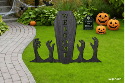 Welcome Halloween Garden Stake Laser Cut