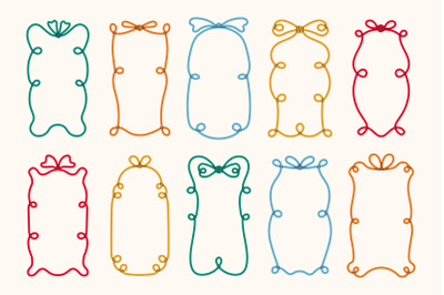 Vintage Tied Bow Frames PNG Clipart