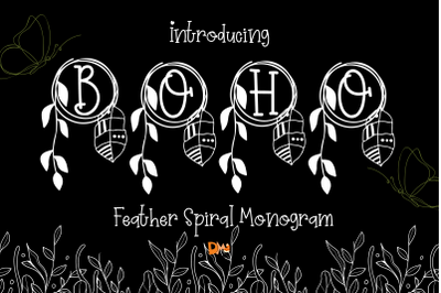 Feather Spiral Monogram