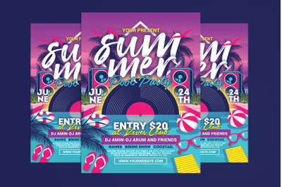 Summer Pool Party Flyer