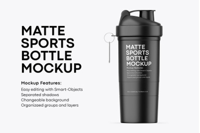 Matte Sports Bottle Mockup