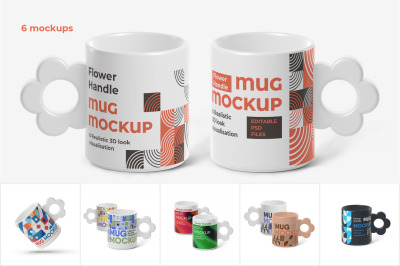 Flower Handle Mug Mockup set
