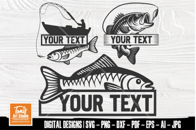 Bass Fishing Monogram Svg, Fishing Svg, Bass Name Fish Svg, Bass Clip