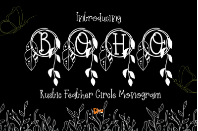 Rustic Feather Circle Monogram