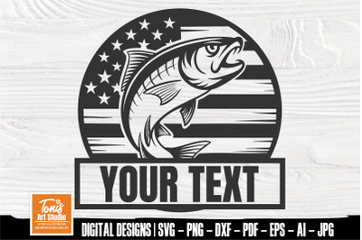 Bass Fishing Svg American Flag Fish Cut File for Cricut