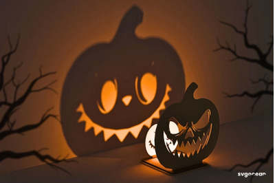 Halloween Pumpkin Candle Holder SVG