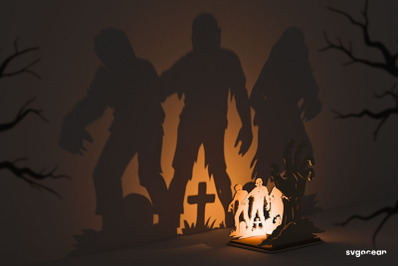Halloween Zombie Candle Holder SVG