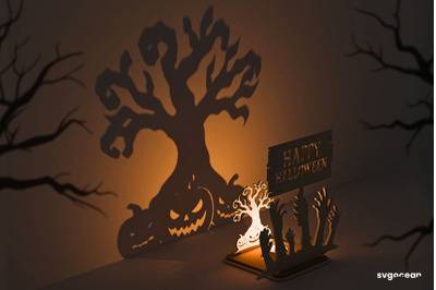 Happy Halloween Candle Holder SVG