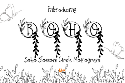 Boho Blossom Circle Monogram