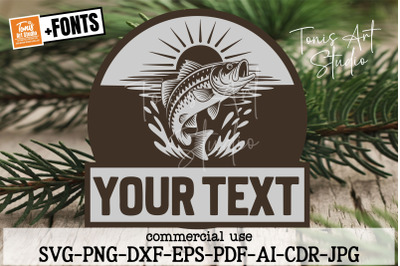 Fishing Sign SVG Laser Cut Template