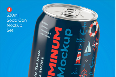 330ml Aluminum Can Mockup Set