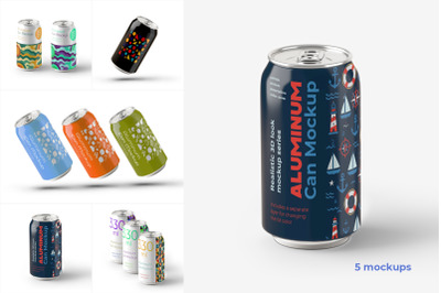 330ml Aluminum Can Mockup Set