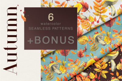 Autumn Watercolor Patterns Mini Set