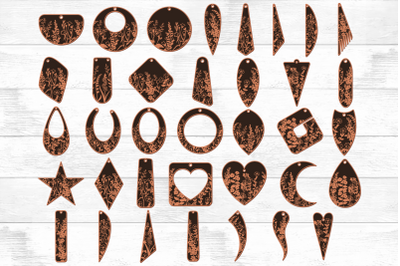 Floral Earrings SVG. Floral Earring Pendant SVG File for Laser Cut.