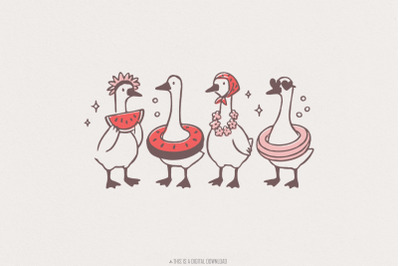Watermelon Goose PNG, Funny Goose Digital Download, Cute Summer Goose