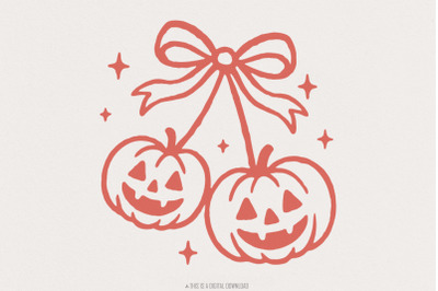 Halloween Pumpkin Bow PNG, Digital Download, Cute Jack O Lantern Clipa
