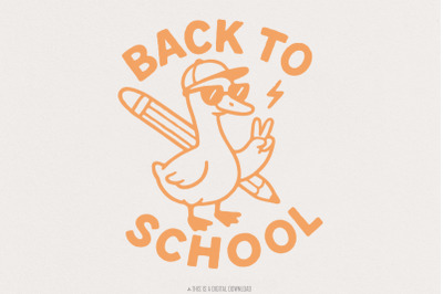 Back To School PNG, Cool Duck Shirt, Funny Teacher Gift, Student Digit