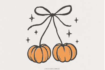 Pumpkin Pair Digital Download PNG - Cute Halloween and Fall Shirt Desi