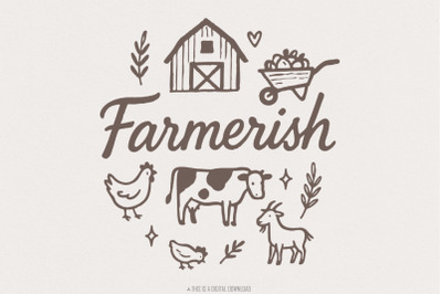 Farmerish PNG, Farm Animal Digital Download, Barnyard Shirt Design, Ru