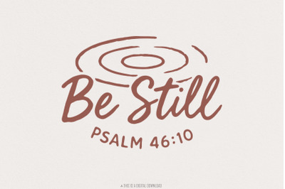 Be Still PNG, Psalm 46:10 Scripture Art, Inspirational Christian Wall
