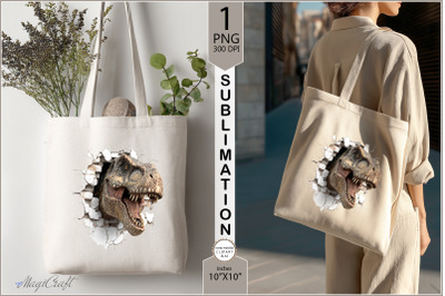 T rex sublimation|Tote Bag Design| 3D dinosaur Sublimation