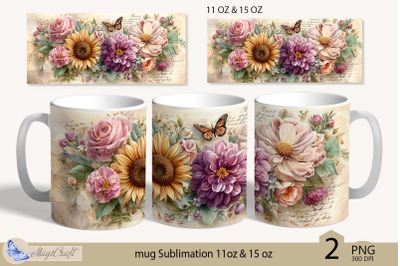 Sunflowers mug Sublimation| flowers mug 11oz 15oz| Flora mug