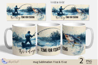 Fishing mug Sublimation| fisherman mug wrap| Fish Designs